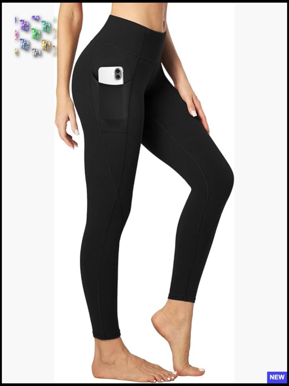 High Waisted Yoga Leggings with Pockets Tummy Control Workout Pants Compression